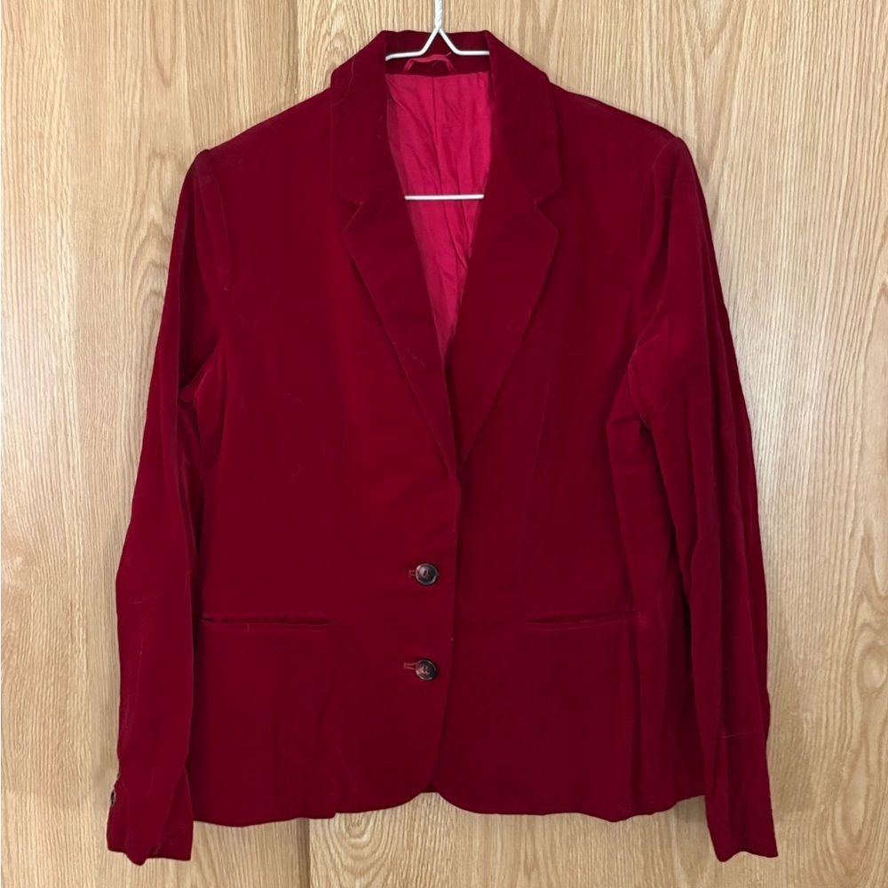 Sears Red Velvet Vintage Women's Blazer